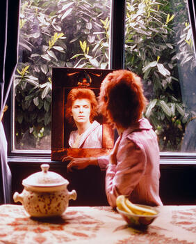 David Bowie in the mirror. London, UK